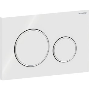 Geberit Sigma20 betjeningsplade, hvid/krom/hvid