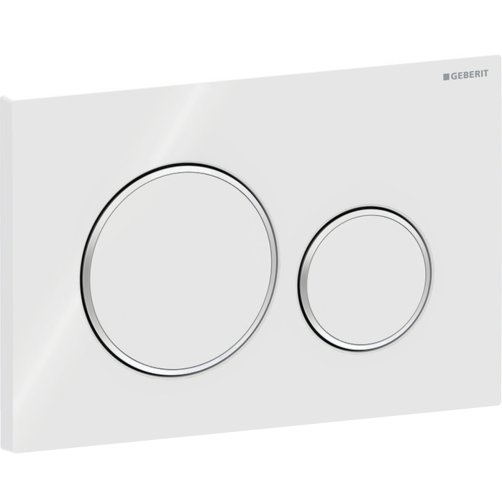 Geberit Sigma20 betjeningsplade, hvid/krom/hvid