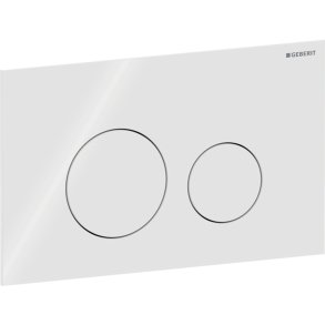 Geberit Sigma 40 betjeningsplade 246x152x4mm - Hvid (Glas blank)