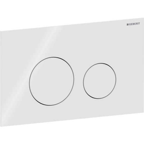Geberit Sigma 40 betjeningsplade 246x152x4mm - Hvid (Glas blank)