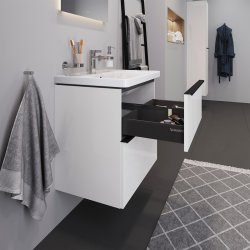 Duravit D-Neo st (skab+vask), hvid hjglans, 2-skuffer, 650 mm