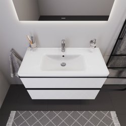 Duravit D-Neo (skab+vask), hvid hjglans, 2-skuffer, 1000 mm