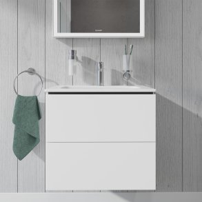 Duravit L-Cube vaskeskab Compact med to skuffer. Hvid hjglans