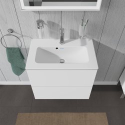 Duravit L-Cube vaskeskab Compact med to skuffer. Hvid hjglans