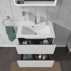 Duravit L-Cube vaskeskab Compact med to skuffer. Hvid hjglans