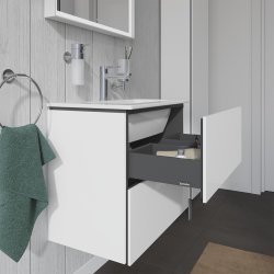 Duravit L-Cube vaskeskab Compact med to skuffer. Hvid hjglans
