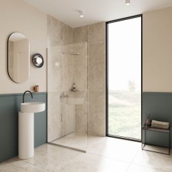 Unidrain Showerline, fast modul.  H. B 900 mm. D 900 mm