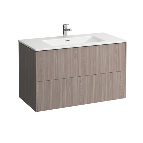 Laufen Base mbelst 100 cm med 2 skuffer inkl. Pro S Slim hndvask. Lys elm