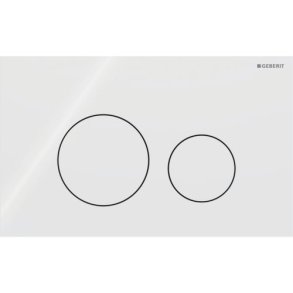 Geberit Sigma 40 betjeningsplade 246x152x4mm - Hvid (Glas blank)