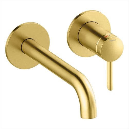 Damixa Iris hndvaskarmatur 18 cm tud - Brstet messing