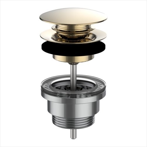 LAUFEN bundventil, 1 1/4" x 63 mm - Poleret guld