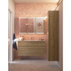 Dansani Luna kantate inkl. indretningsbakker 120 cm - Brun eg