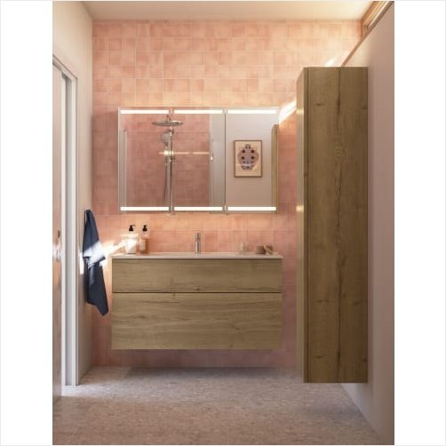 Dansani Luna kantate inkl. indretningsbakker 120 cm - Brun eg