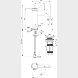 Ideal Standard Ceraline Nuovo h�ndvask armatur med bundventil 