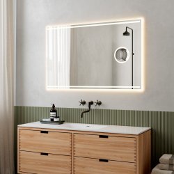 Loevschall Focus spejl 120x75 cm, integreret makeup spejl og lys