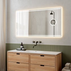 Loevschall Focus spejl 140x75 cm, integreret makeup spejl og lys