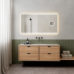 Loevschall Focus spejl 140x75 cm, integreret makeup spejl og lys