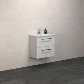 Dansani Mido 61 cm mbelpk. 2 skuffer, hvid hjglans m/ vask Amber Mini 