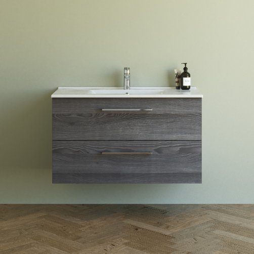 Dansani Mido+ mbelpk. 101 cm 2 skuffer, vask Aber - Pine grey