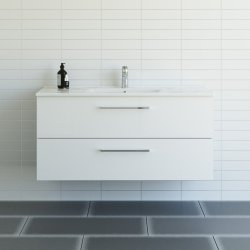 Dansani Mido+ mbelst 120 cm hvid hjglans m/ Amber vask