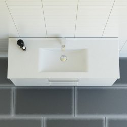 Dansani Mido+ mbelst 120 cm hvid hjglans m/ Amber vask