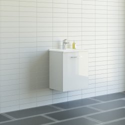 Dansani 51 cm st Mido 1 lge (hjre), Amber Mini vask - Hvid hjglans