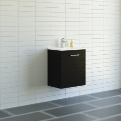 Dansani 51 cm st Mido med en lge (Venstre) Amber mini vask - Sort