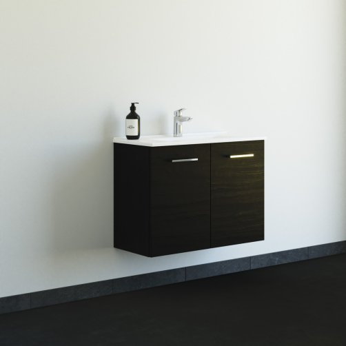 Dansani 81 cm st Mido 2 lger, Amber mini vask - Sort