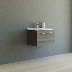 Dansani Mido+ mbelst 61 cm med 1 skuffe, pine grey  m/ Amber vask