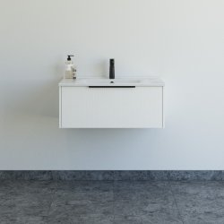 Dansani Mido+ Classic mbelst 81 cm, stribet hvid mat m/ Amber vask 