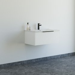 Dansani Mido+ Classic mbelst 81 cm, stribet hvid mat m/ Amber vask 