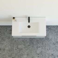 Dansani Mido+ Classic mbelst 81 cm, stribet lysebl mat m/ Amber vask