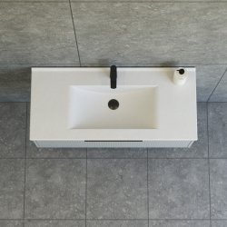 Dansani Mido+ Classic mbelst med Amber vask stribet lysebl mat 101 cm 