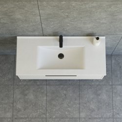 Dansani Mido+ Classic mbelst 101 cm, stribet sand mat m/ Amber vask