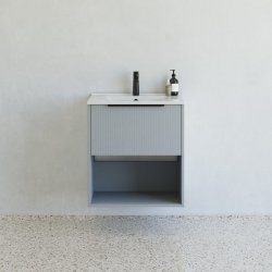 Dansani Mido+ Classic mbelst 61 cm, stribet lysebl m/ Amber vask