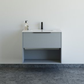 Dansani Mido+ Classic mbelst 81 cm, stribet lysebl mat m/ Amber vask