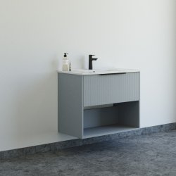 Dansani Mido+ Classic mbelst 81 cm, stribet lysebl mat m/ Amber vask