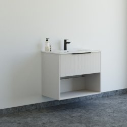 Dansani Mido+ Classic mbelst 81 cm, stribet sand mat m/ Amber vask