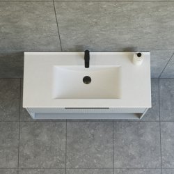 Dansani Mido+ Classic mbelst 101 cm, stribet lysebl ma m/ Amber vask