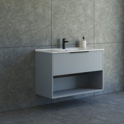 Dansani Mido+ Classic mbelst 101 cm, stribet lysebl ma m/ Amber vask