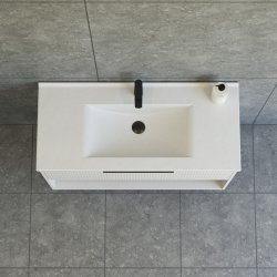 Dansani Mido+ Classic mbelst 101 cm, stribet sand mat m/ Amber vask