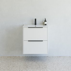 Dansani Mido+ Classic mbelst 61 cm, stribet hvid mat m/ Amber vask