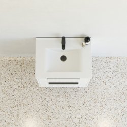 Dansani Mido+ Classic mbelst 61 cm, stribet hvid mat m/ Amber vask