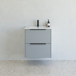 Dansani Mido+ Classic mbelst 61 cm, stribet lysebl mat m/ Amber vask