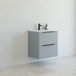 Dansani Mido+ Classic mbelst 61 cm, stribet lysebl mat m/ Amber vask