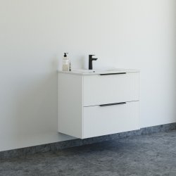 Dansani Mido+ Classic mbelst 81 cm, stribet hvid mat m/ Amber vask