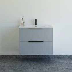 Dansani Mido+ Classic mbelst 81 cm, stribet bl mat m/ Amber vask