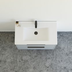 Dansani Mido+ Classic mbelst 81 cm, stribet bl mat m/ Amber vask