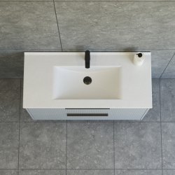 Dansani Mido+ Classic mbelst 101 cm, stribet lysebl mat m/ Amber vask