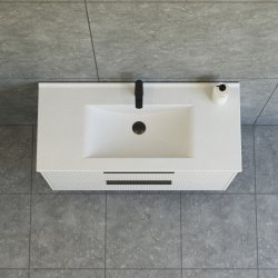 Dansani Mido+ Classic mbelst 101 cm, stribet sand mat m/ Amber vask